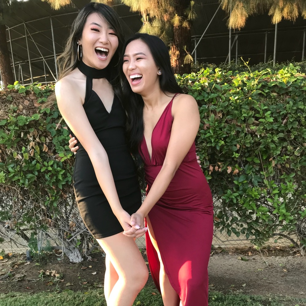 TOBI Black Halter Bodycon Dress